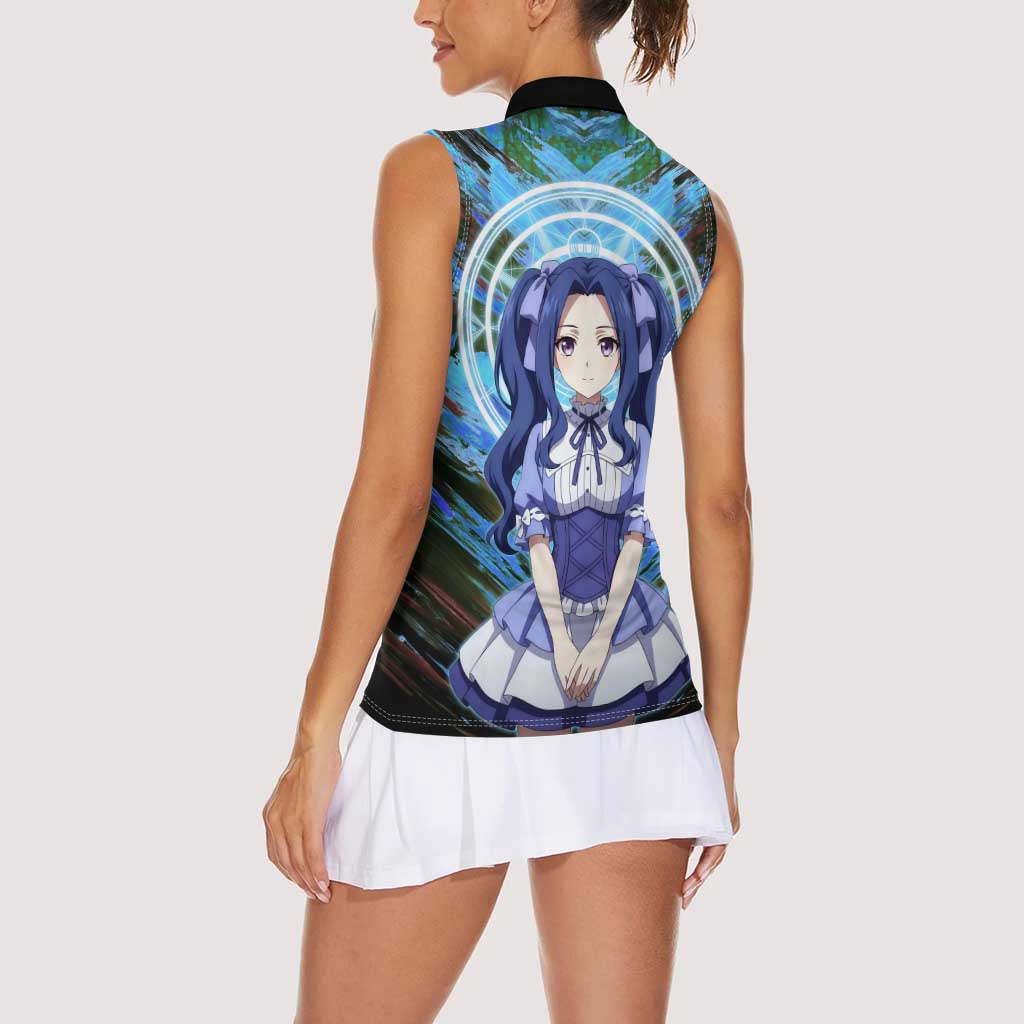 Melty Q Melromarc The Rising of the Shield Hero Women Sleeveless Polo Shirt with Royal Attire and Magical Circle Background - The Mazicc