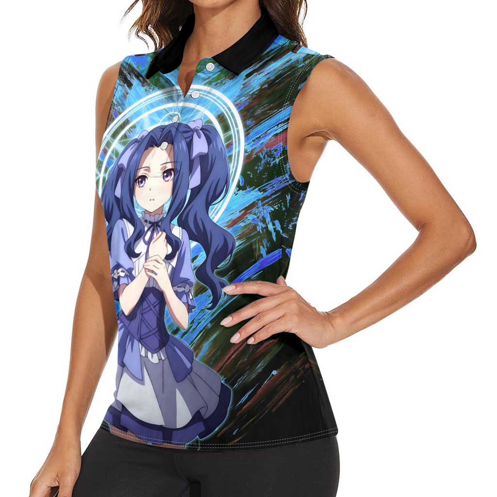 Melty Q Melromarc The Rising of the Shield Hero Women Sleeveless Polo Shirt with Royal Attire and Magical Circle Background - The Mazicc