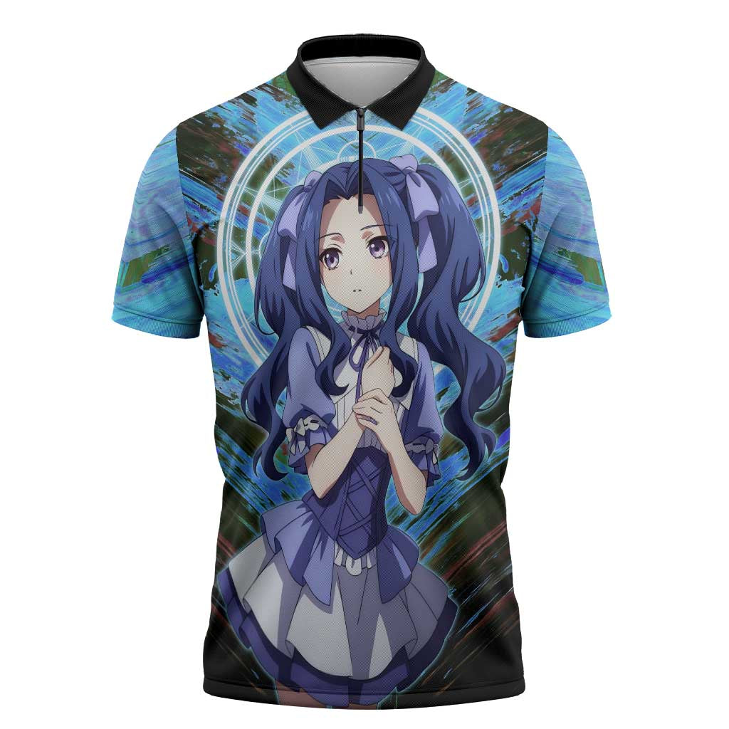 Melty Q Melromarc The Rising of the Shield Hero Zipper Polo Shirt with Royal Attire and Magical Circle Background - The Mazicc
