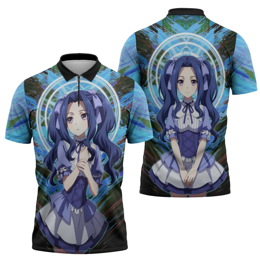 Melty Q Melromarc The Rising of the Shield Hero Zipper Polo Shirt with Royal Attire and Magical Circle Background - The Mazicc