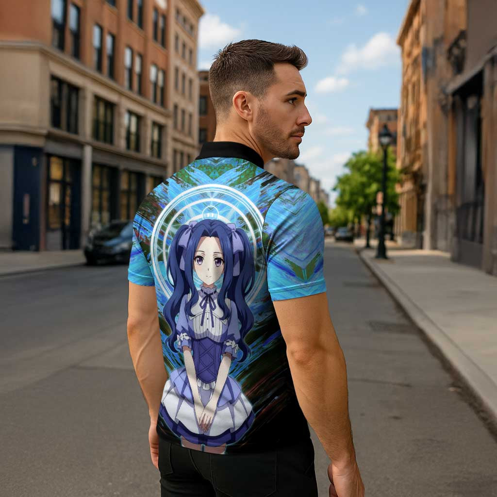 Melty Q Melromarc The Rising of the Shield Hero Zipper Polo Shirt with Royal Attire and Magical Circle Background - The Mazicc
