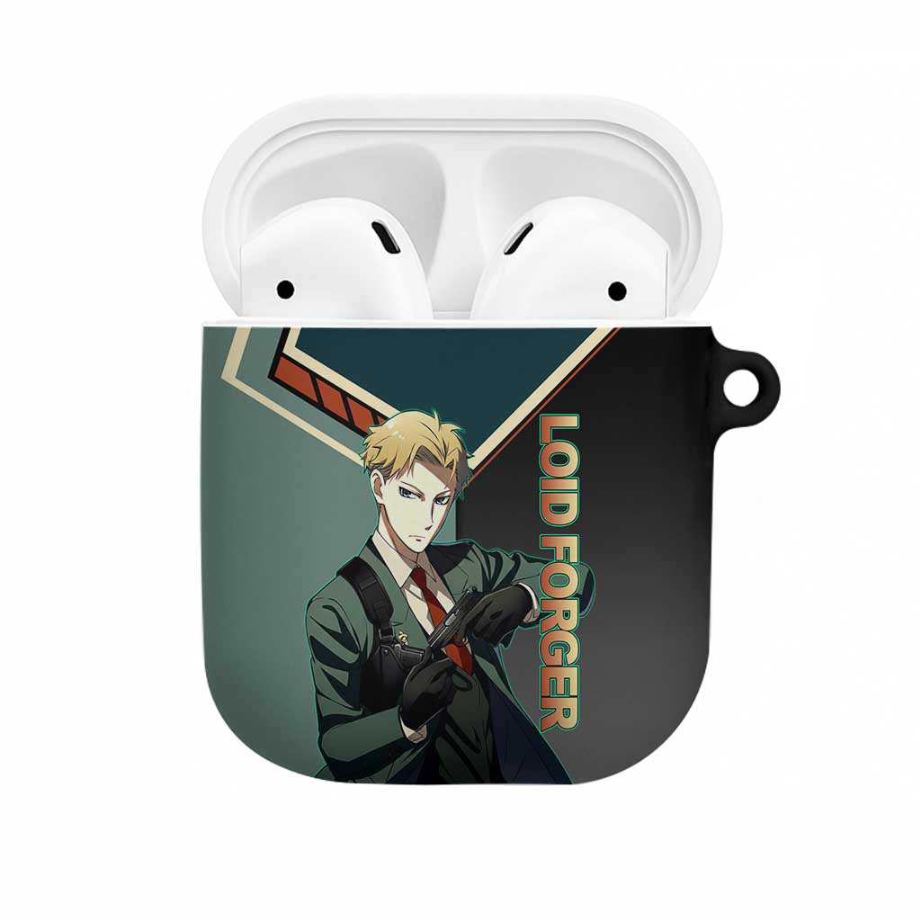 Loid Forger Spy x Family Green and Black Theme AirPods Case with Gun Pose and Sharp Agent Style Design - The Mazicc