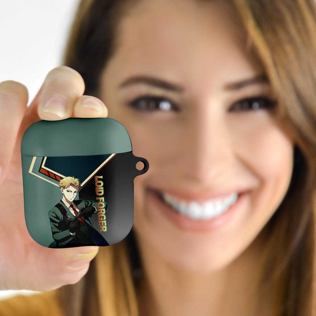 Loid Forger Spy x Family Green and Black Theme AirPods Case with Gun Pose and Sharp Agent Style Design - The Mazicc