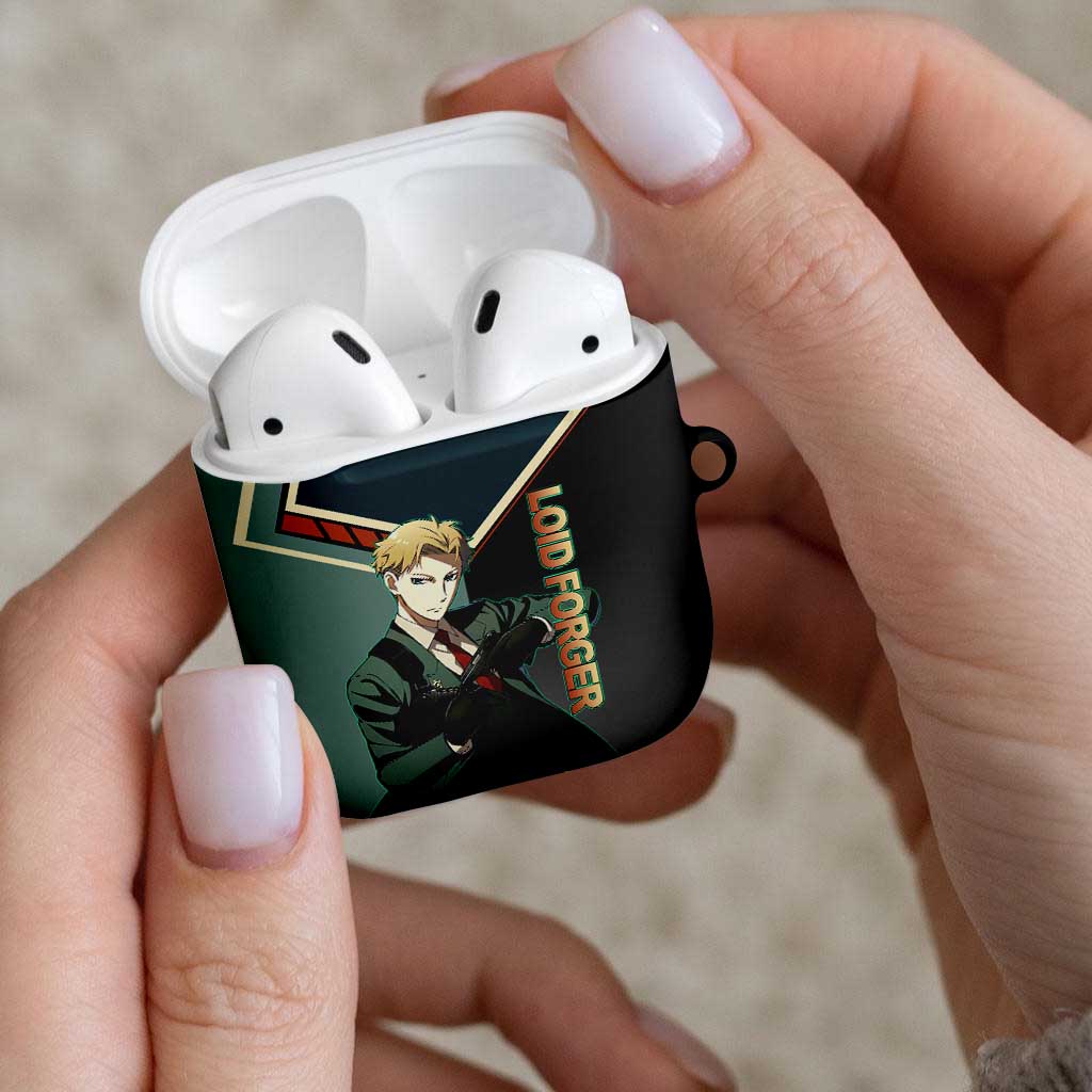 Loid Forger Spy x Family Green and Black Theme AirPods Case with Gun Pose and Sharp Agent Style Design - The Mazicc