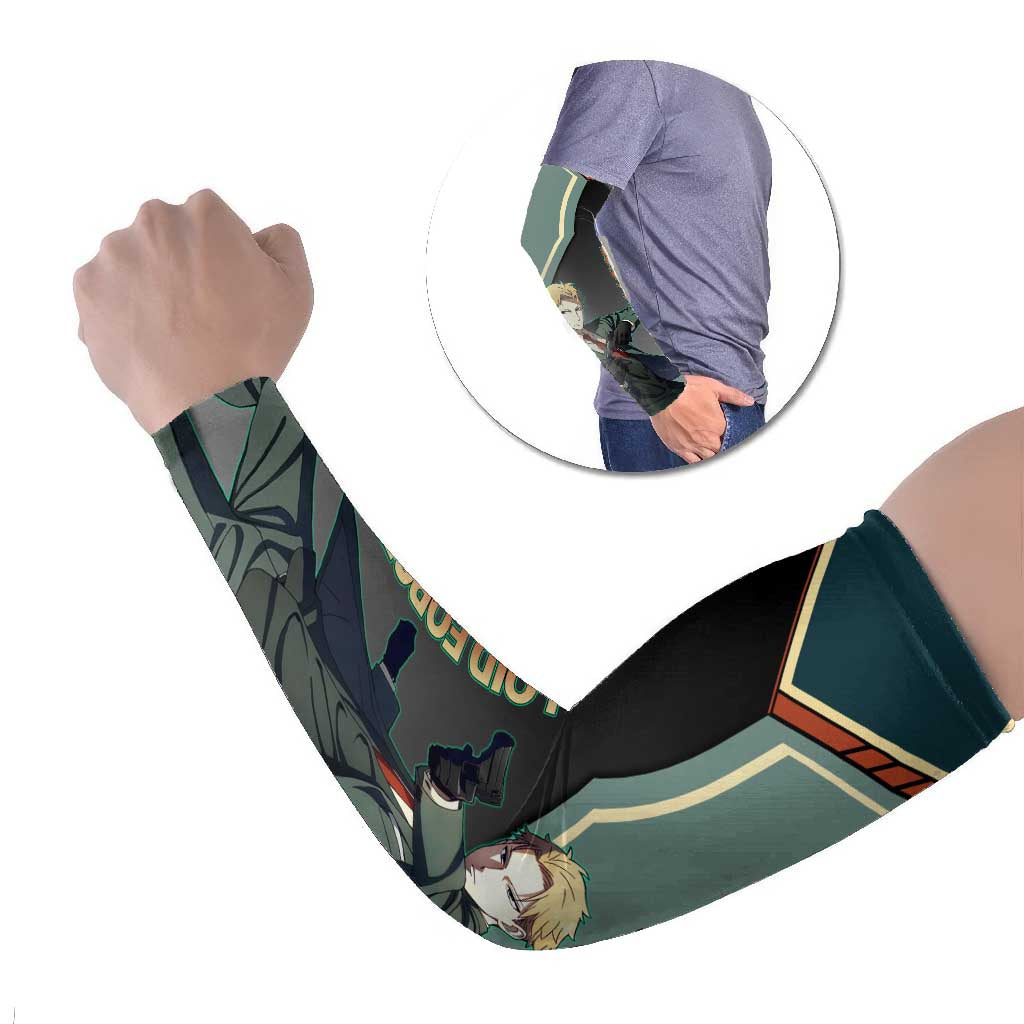 Loid Forger Spy x Family Green and Black Theme Arm Sleeves with Gun Pose and Sharp Agent Style Design - The Mazicc