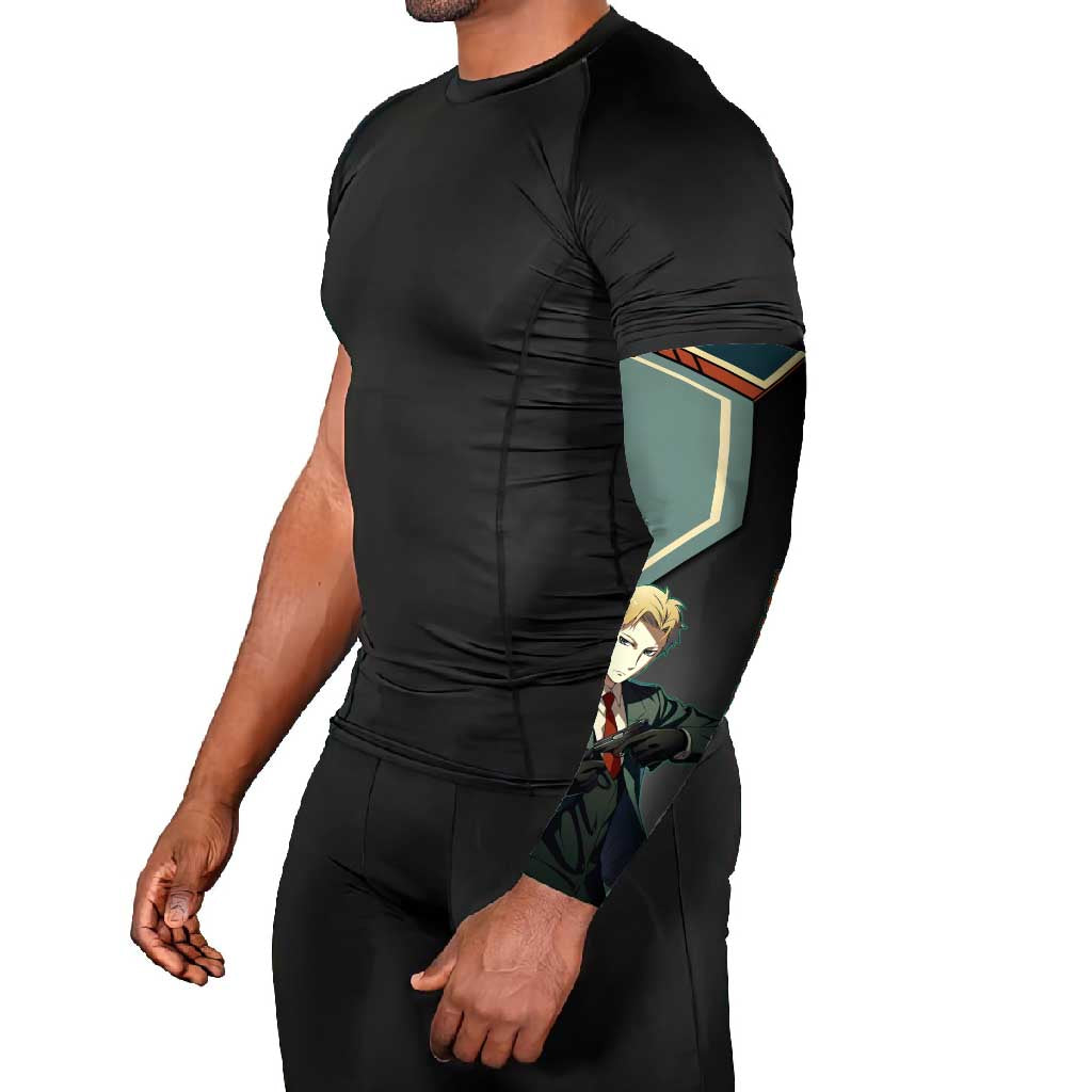 Loid Forger Spy x Family Green and Black Theme Arm Sleeves with Gun Pose and Sharp Agent Style Design - The Mazicc
