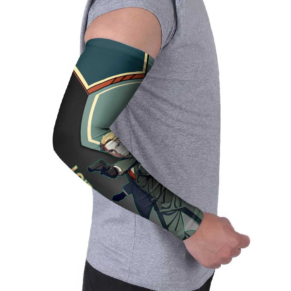 Loid Forger Spy x Family Green and Black Theme Arm Sleeves with Gun Pose and Sharp Agent Style Design - The Mazicc