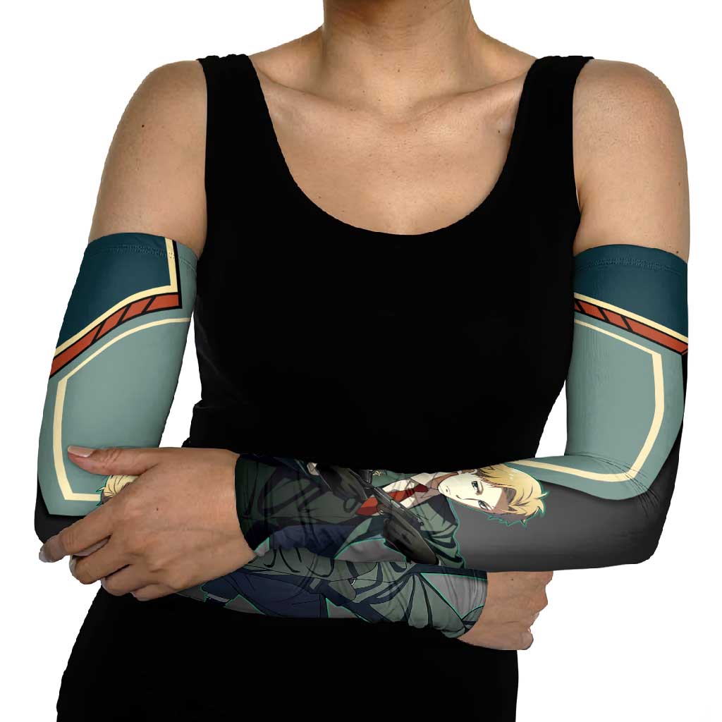 Loid Forger Spy x Family Green and Black Theme Arm Sleeves with Gun Pose and Sharp Agent Style Design - The Mazicc
