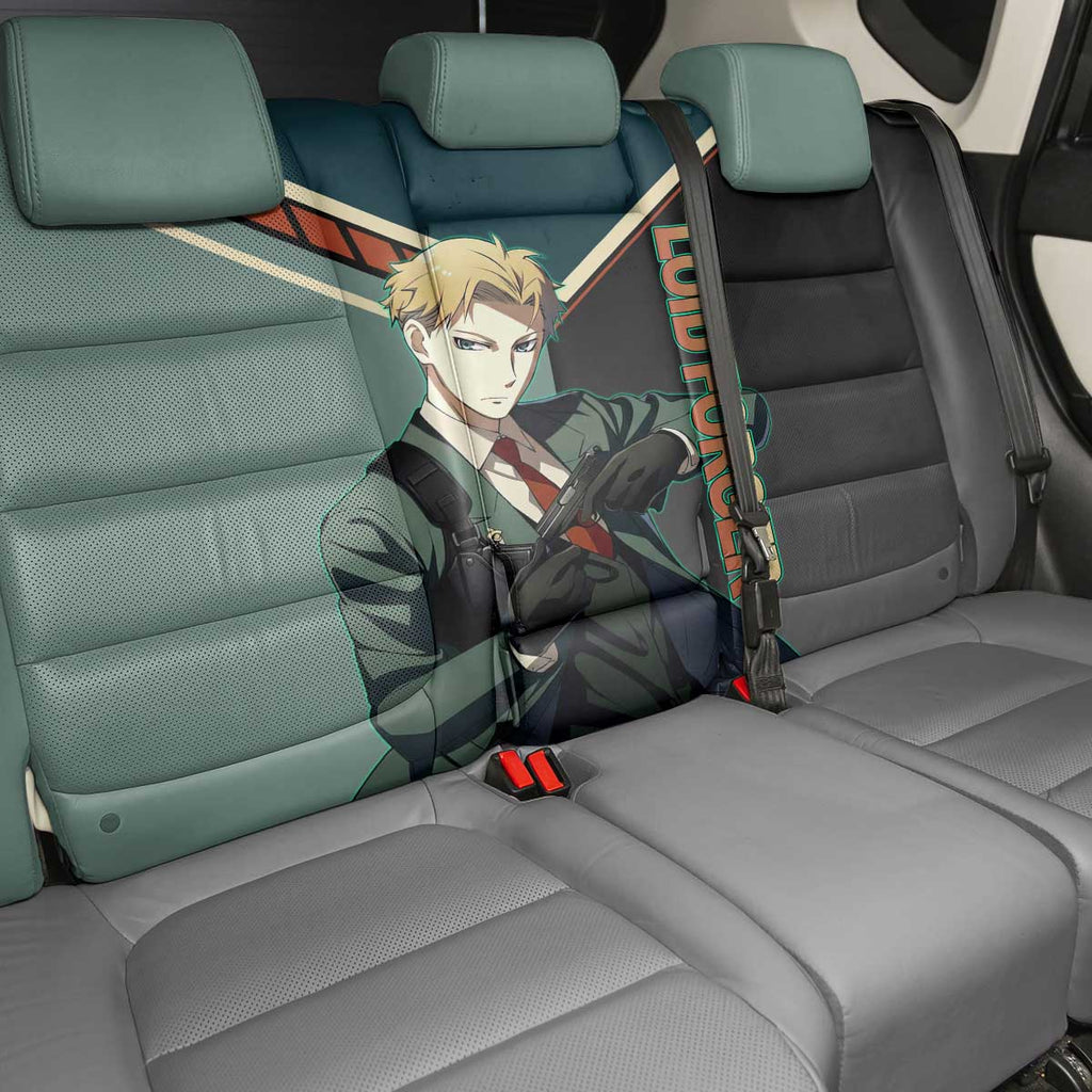 Loid Forger Spy x Family Green and Black Theme Back Car Seat Cover with Gun Pose and Sharp Agent Style Design - The Mazicc