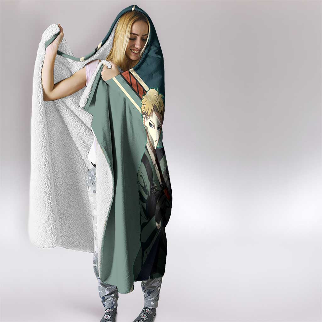 Loid Forger Spy x Family Green and Black Theme Hooded Blanket with Gun Pose and Sharp Agent Style Design - The Mazicc