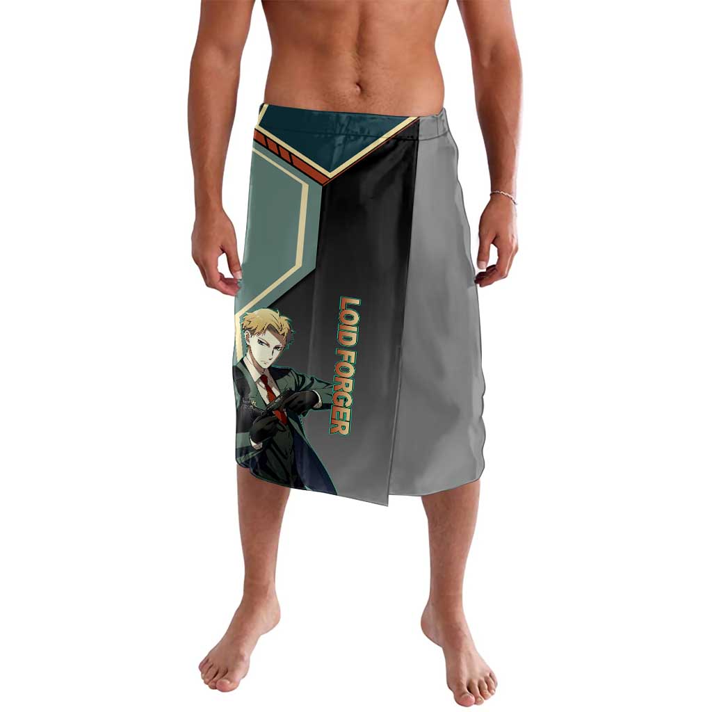 Loid Forger Spy x Family Green and Black Theme Lavalava with Gun Pose and Sharp Agent Style Design - The Mazicc