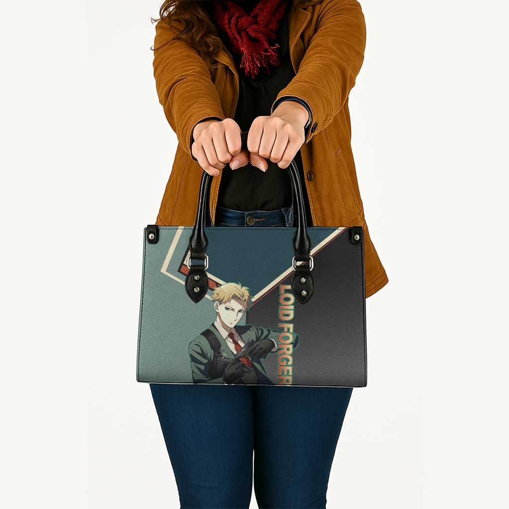 Loid Forger Spy x Family Green and Black Theme Leather Bag with Gun Pose and Sharp Agent Style Design - The Mazicc