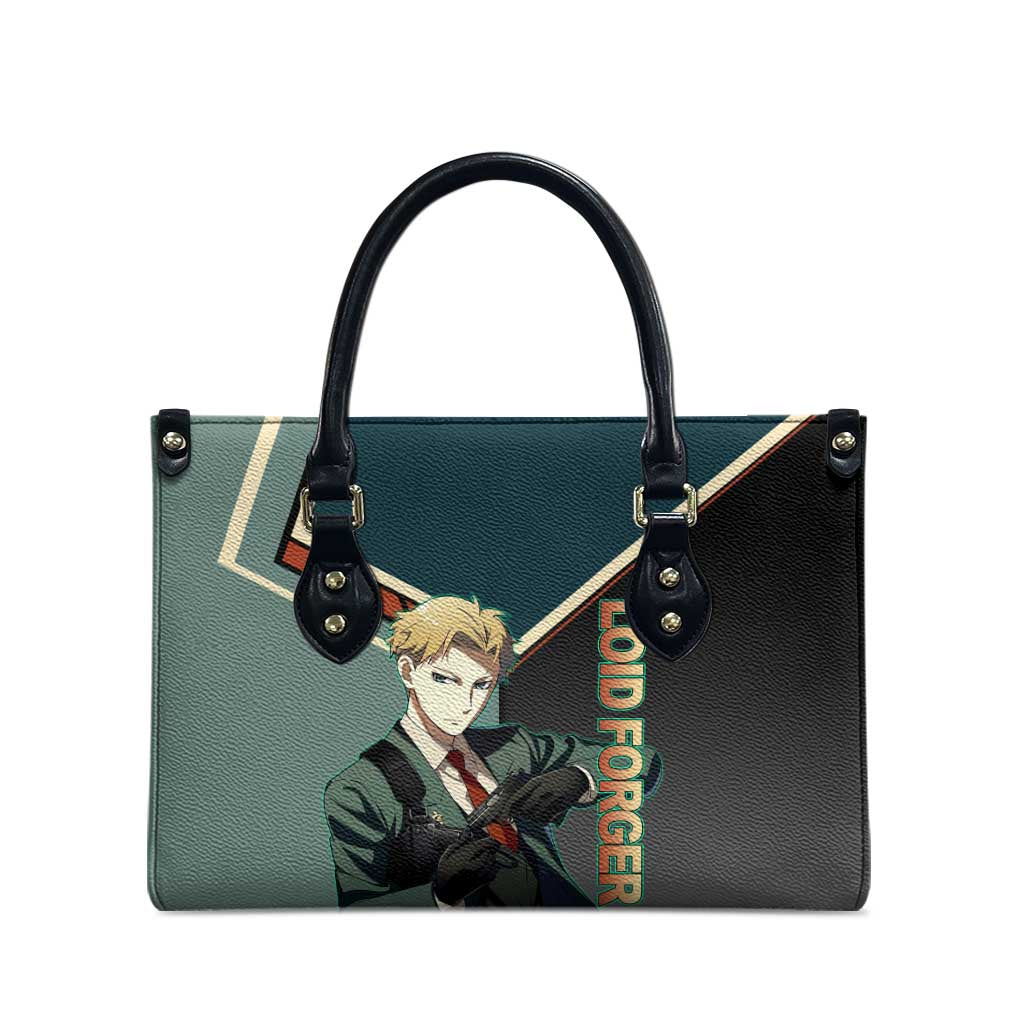 Loid Forger Spy x Family Green and Black Theme Leather Bag with Gun Pose and Sharp Agent Style Design - The Mazicc