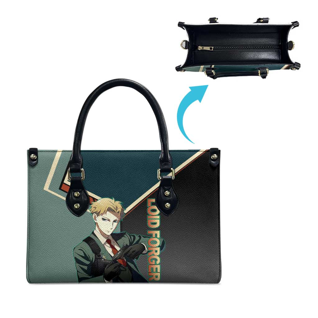 Loid Forger Spy x Family Green and Black Theme Leather Bag with Gun Pose and Sharp Agent Style Design - The Mazicc