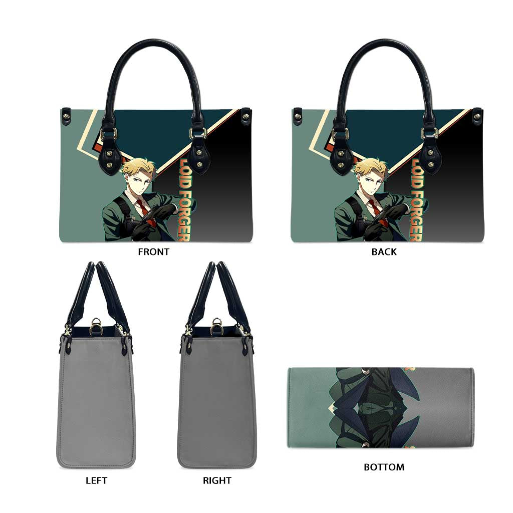 Loid Forger Spy x Family Green and Black Theme Leather Bag with Gun Pose and Sharp Agent Style Design - The Mazicc