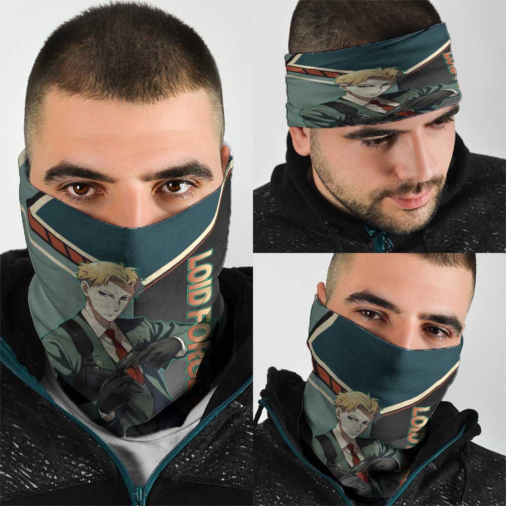 Loid Forger Spy x Family Green and Black Theme Neck Gaiter with Gun Pose and Sharp Agent Style Design - The Mazicc