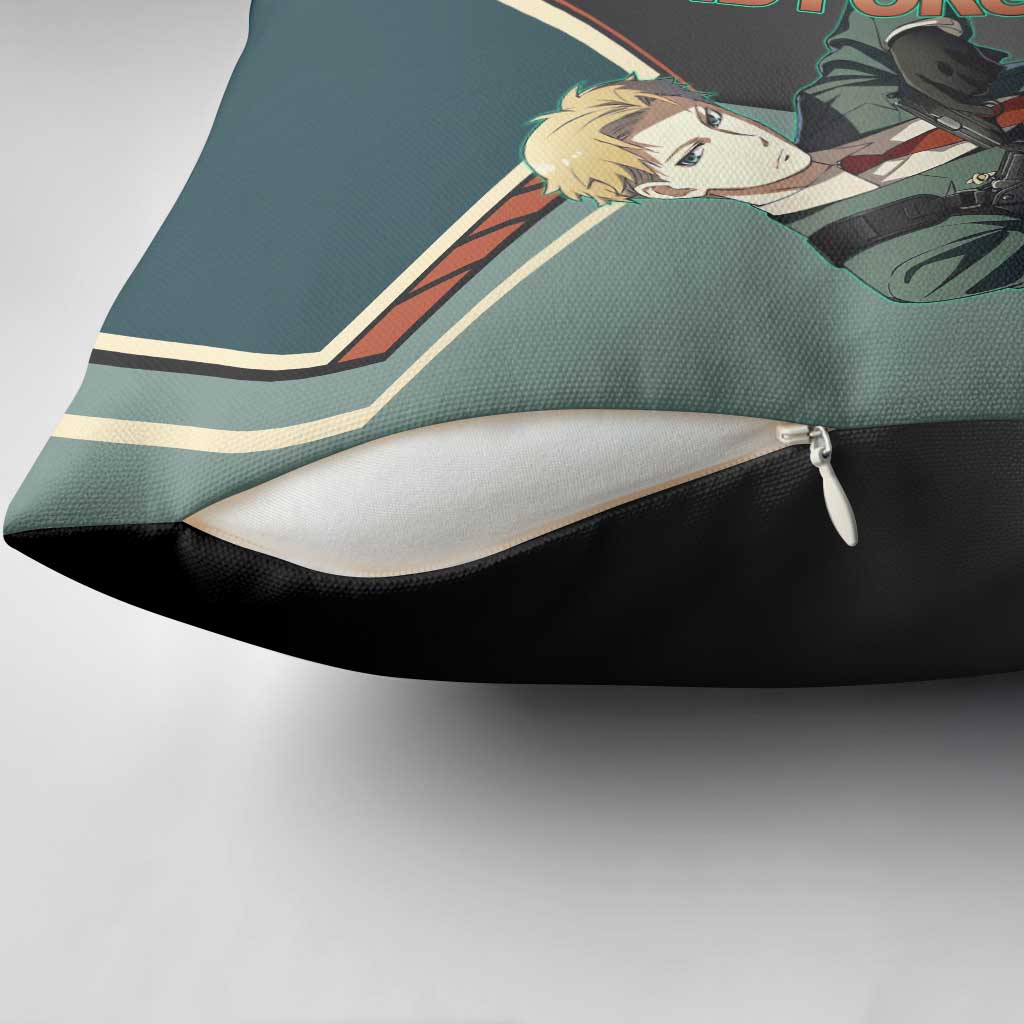 Loid Forger Spy x Family Green and Black Theme Pillow Cover with Gun Pose and Sharp Agent Style Design - The Mazicc