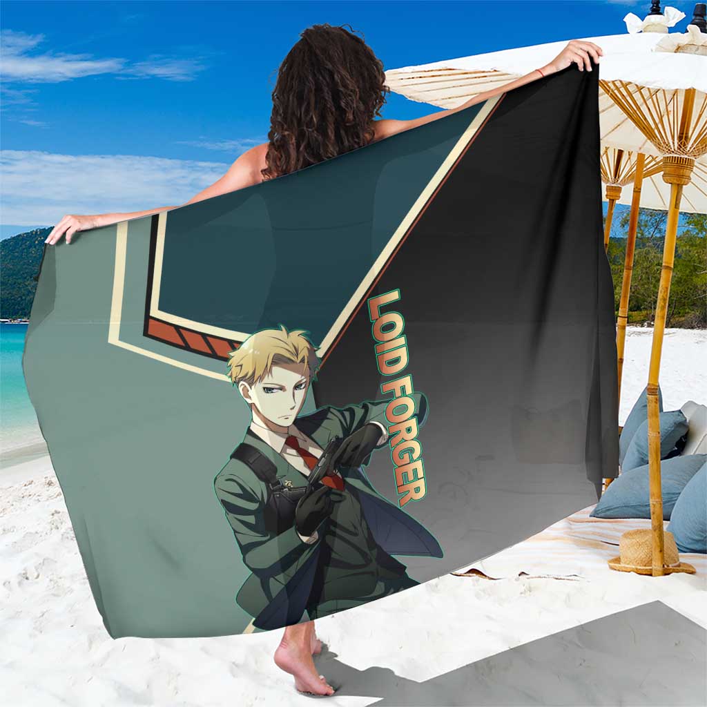 Loid Forger Spy x Family Green and Black Theme Sarong with Gun Pose and Sharp Agent Style Design - The Mazicc