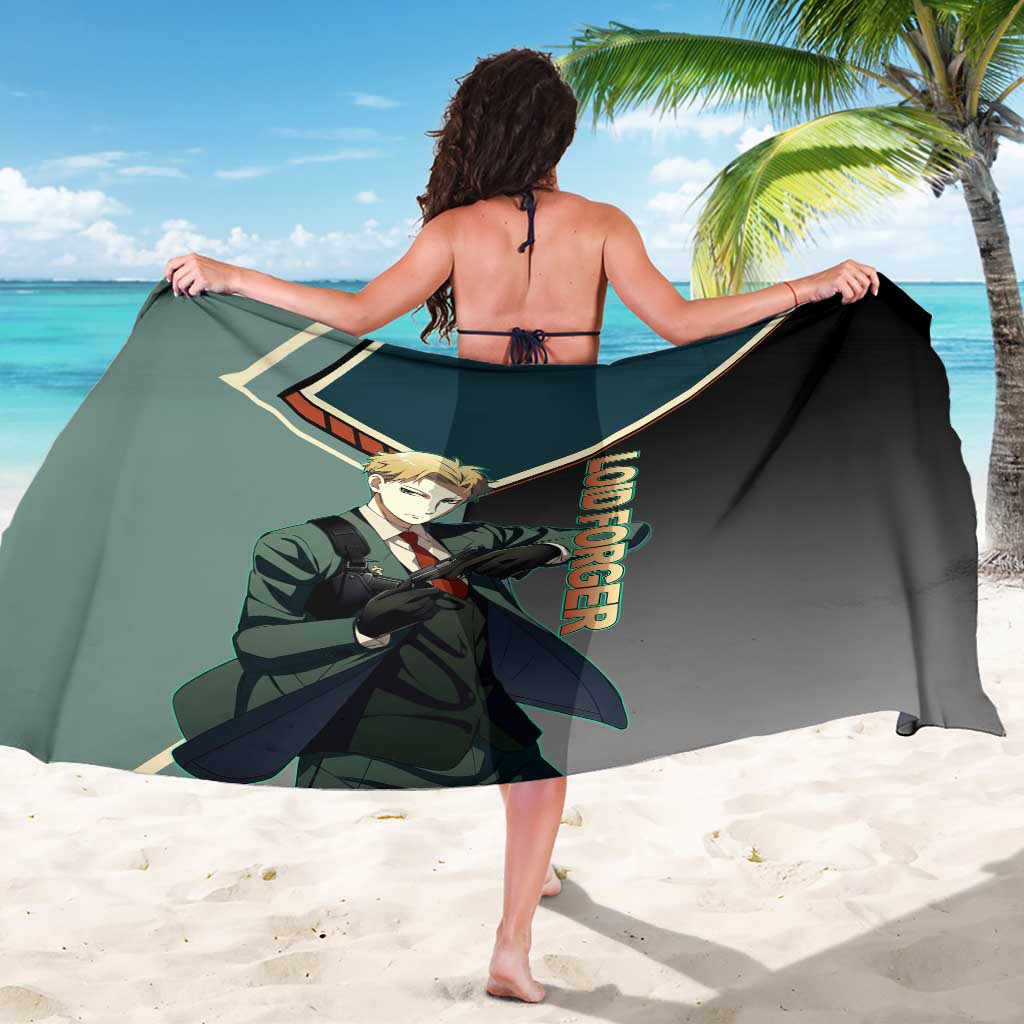 Loid Forger Spy x Family Green and Black Theme Sarong with Gun Pose and Sharp Agent Style Design - The Mazicc