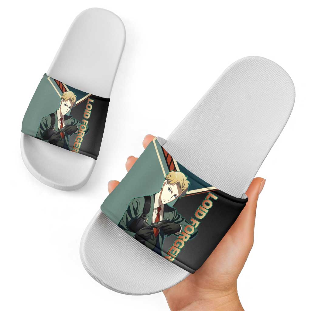 Loid Forger Spy x Family Green and Black Theme Slide Sandals with Gun Pose and Sharp Agent Style Design - The Mazicc