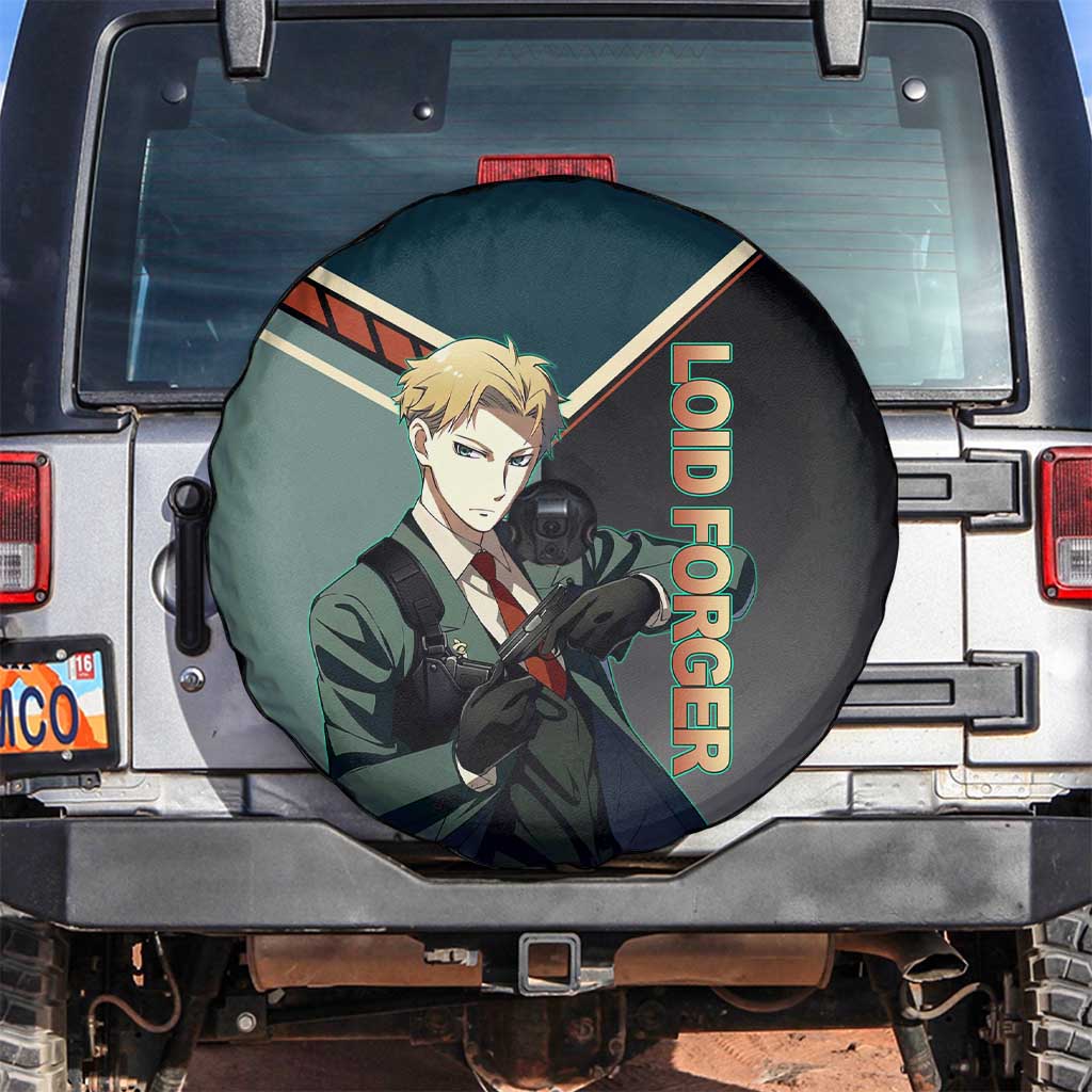 Loid Forger Spy x Family Green and Black Theme Spare Tire Cover with Gun Pose and Sharp Agent Style Design - The Mazicc