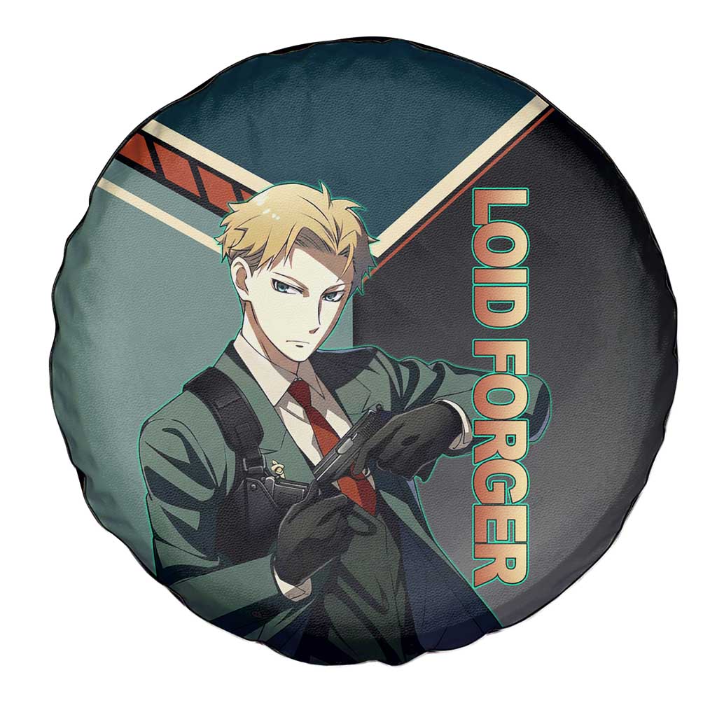 Loid Forger Spy x Family Green and Black Theme Spare Tire Cover with Gun Pose and Sharp Agent Style Design - The Mazicc