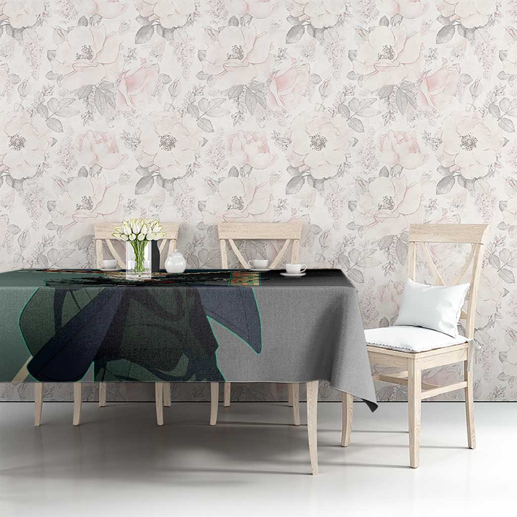 Loid Forger Spy x Family Green and Black Theme Tablecloth with Gun Pose and Sharp Agent Style Design - The Mazicc