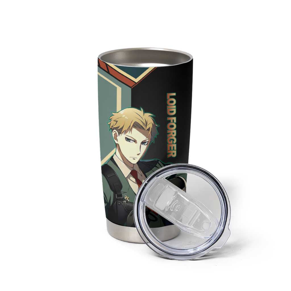 Loid Forger Spy x Family Green and Black Theme Tumbler Cup with Gun Pose and Sharp Agent Style Design - The Mazicc