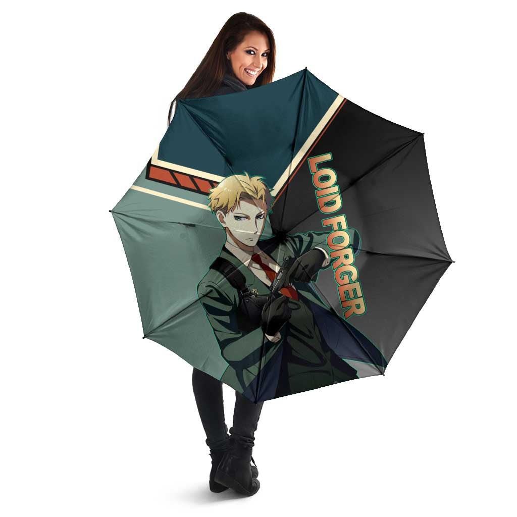 Loid Forger Spy x Family Green and Black Theme Umbrella with Gun Pose and Sharp Agent Style Design - The Mazicc