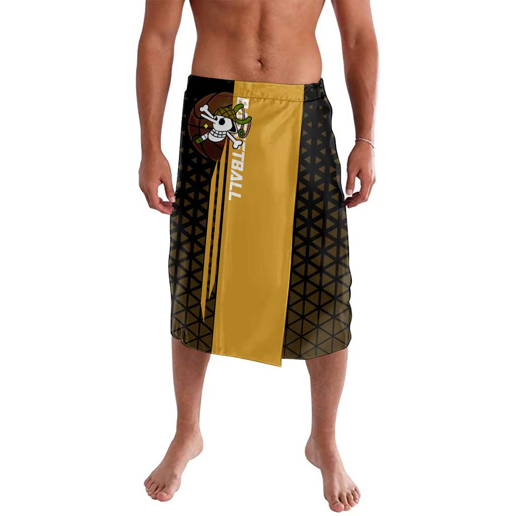 Usopp One Piece Basketball Theme Yellow and Black Design Lavalava with Sniper Emblem and Action Pose - The Mazicc