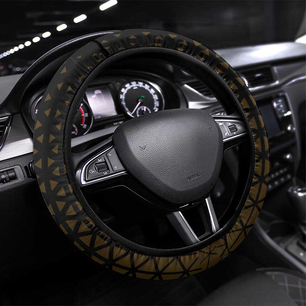 Usopp One Piece Basketball Theme Yellow and Black Design Steering Wheel Cover with Sniper Emblem and Action Pose - The Mazicc