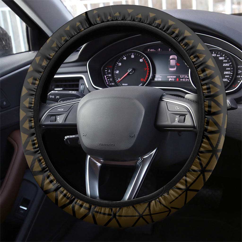 Usopp One Piece Basketball Theme Yellow and Black Design Steering Wheel Cover with Sniper Emblem and Action Pose - The Mazicc