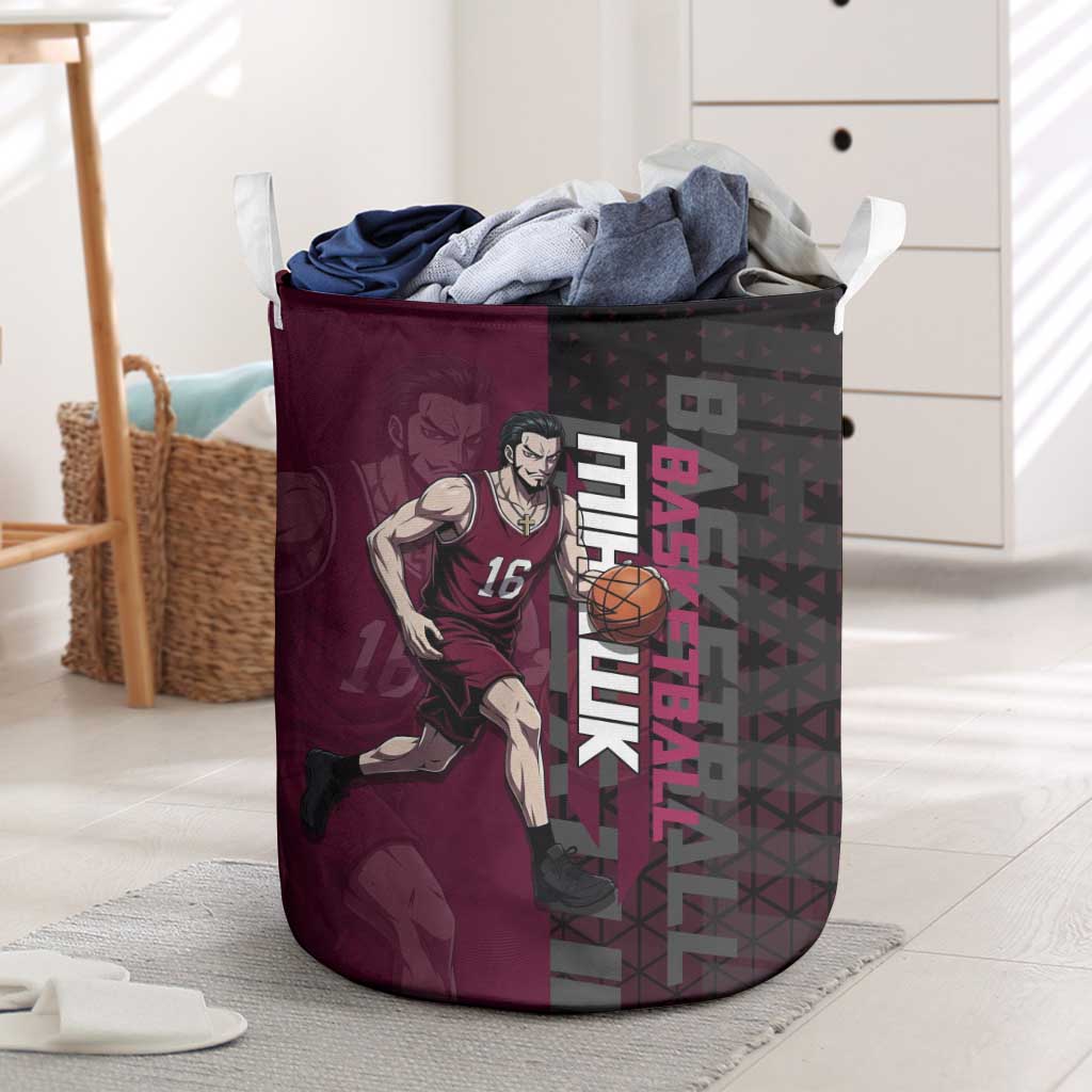 Mihawk One Piece Basketball Laundry Basket Aggressive Pose - The Mazicc