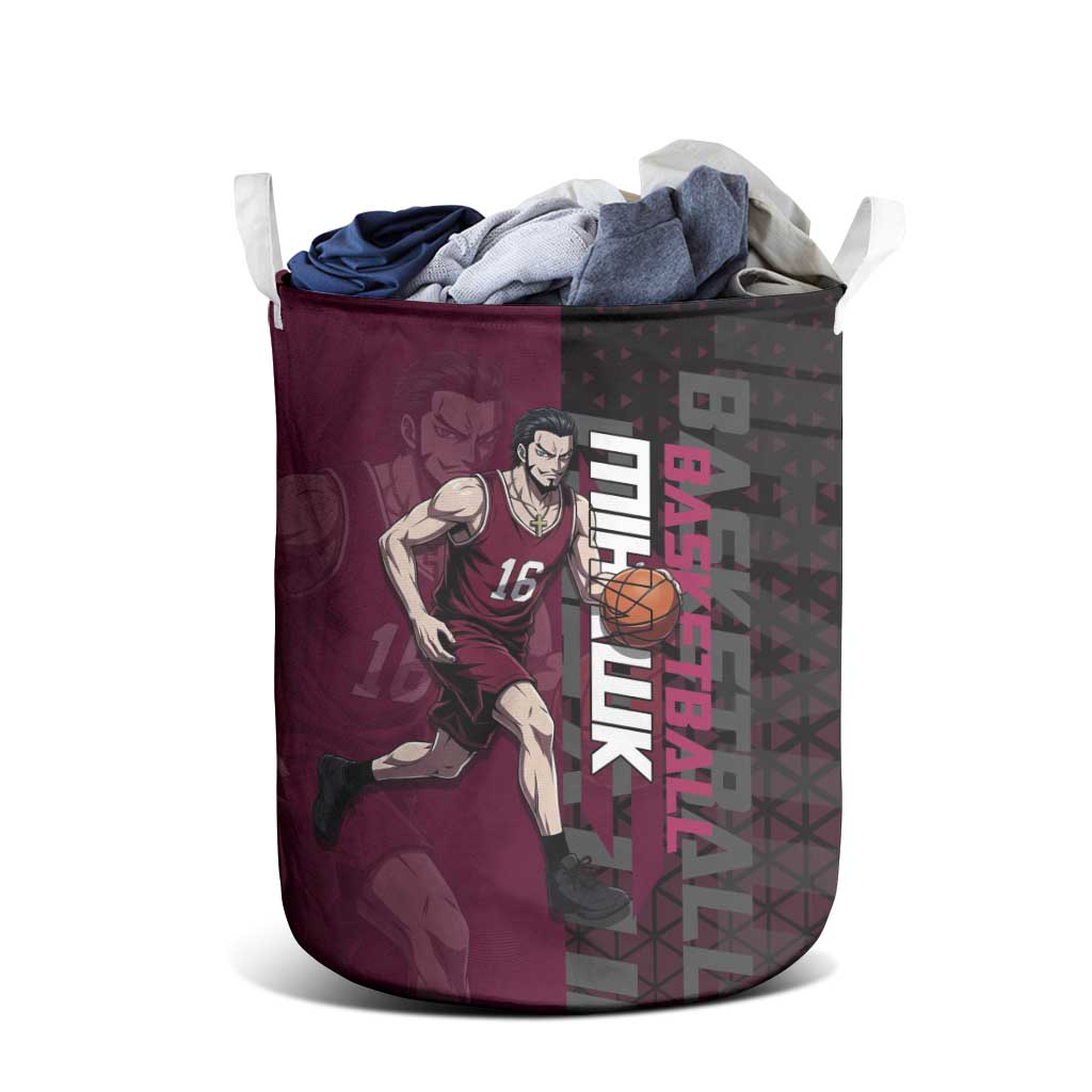 Mihawk One Piece Basketball Laundry Basket Aggressive Pose - The Mazicc