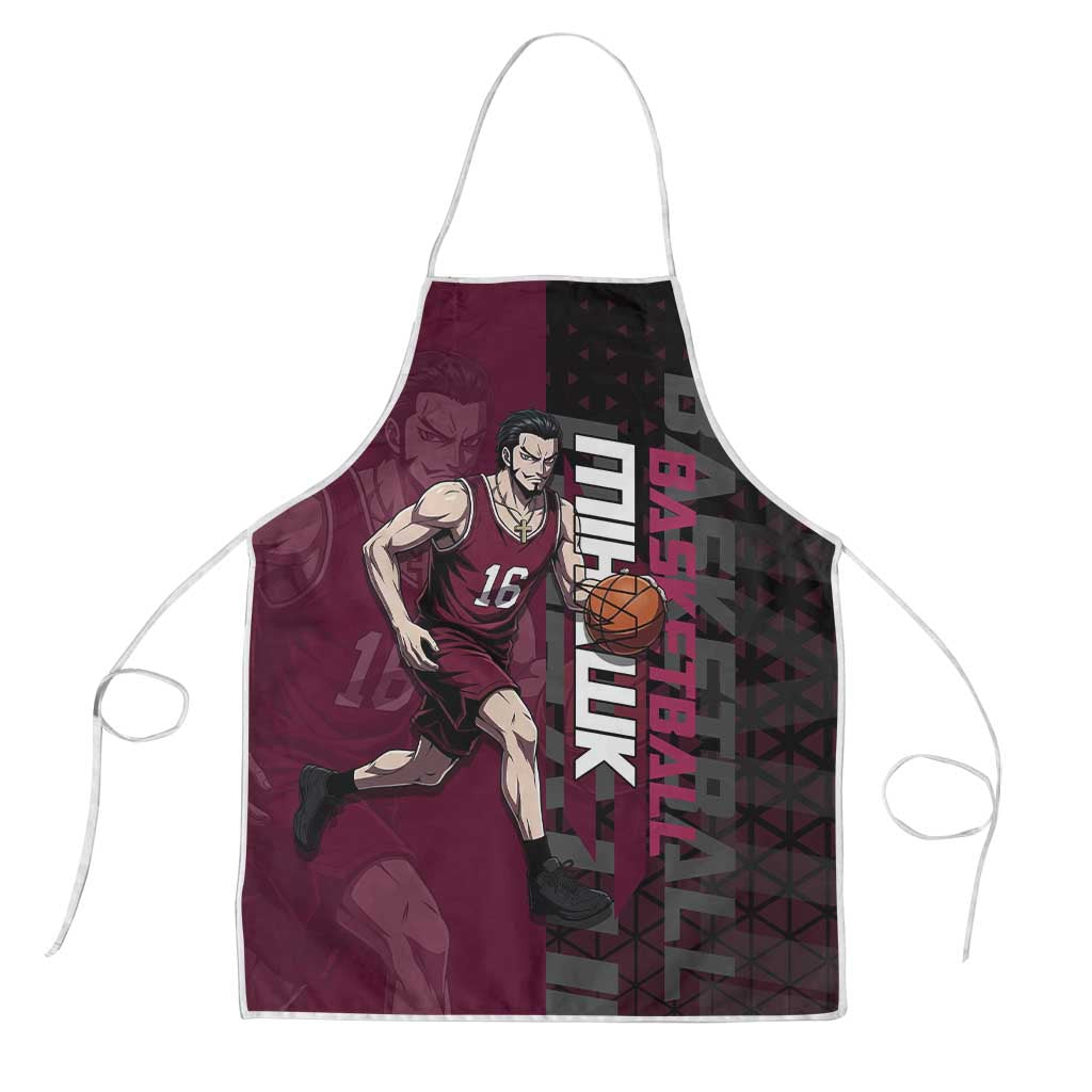 Mihawk One Piece Basketball Apron Aggressive Pose - The Mazicc