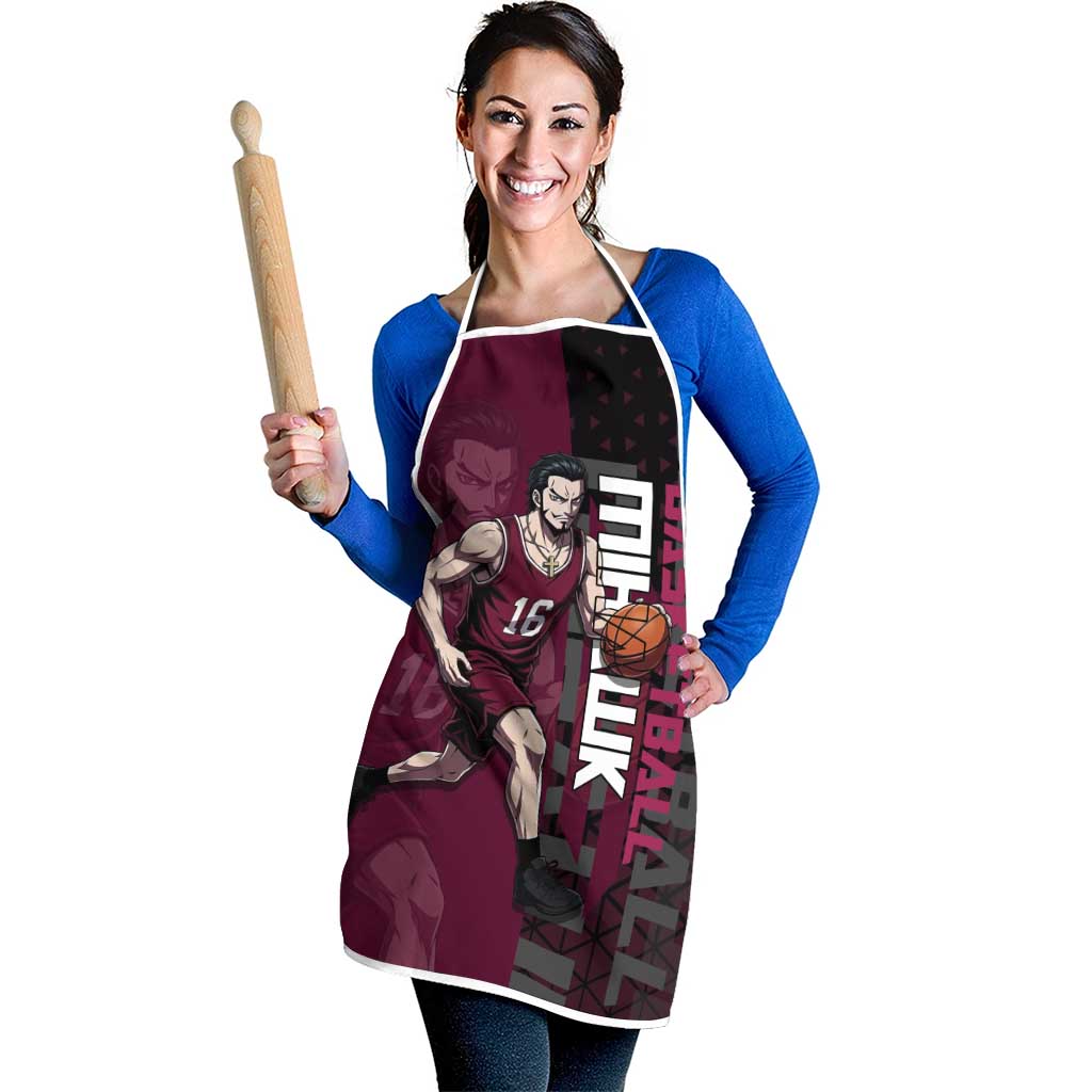 Mihawk One Piece Basketball Apron Aggressive Pose - The Mazicc