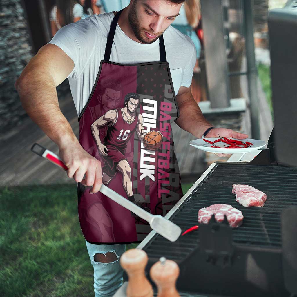 Mihawk One Piece Basketball Apron Aggressive Pose - The Mazicc