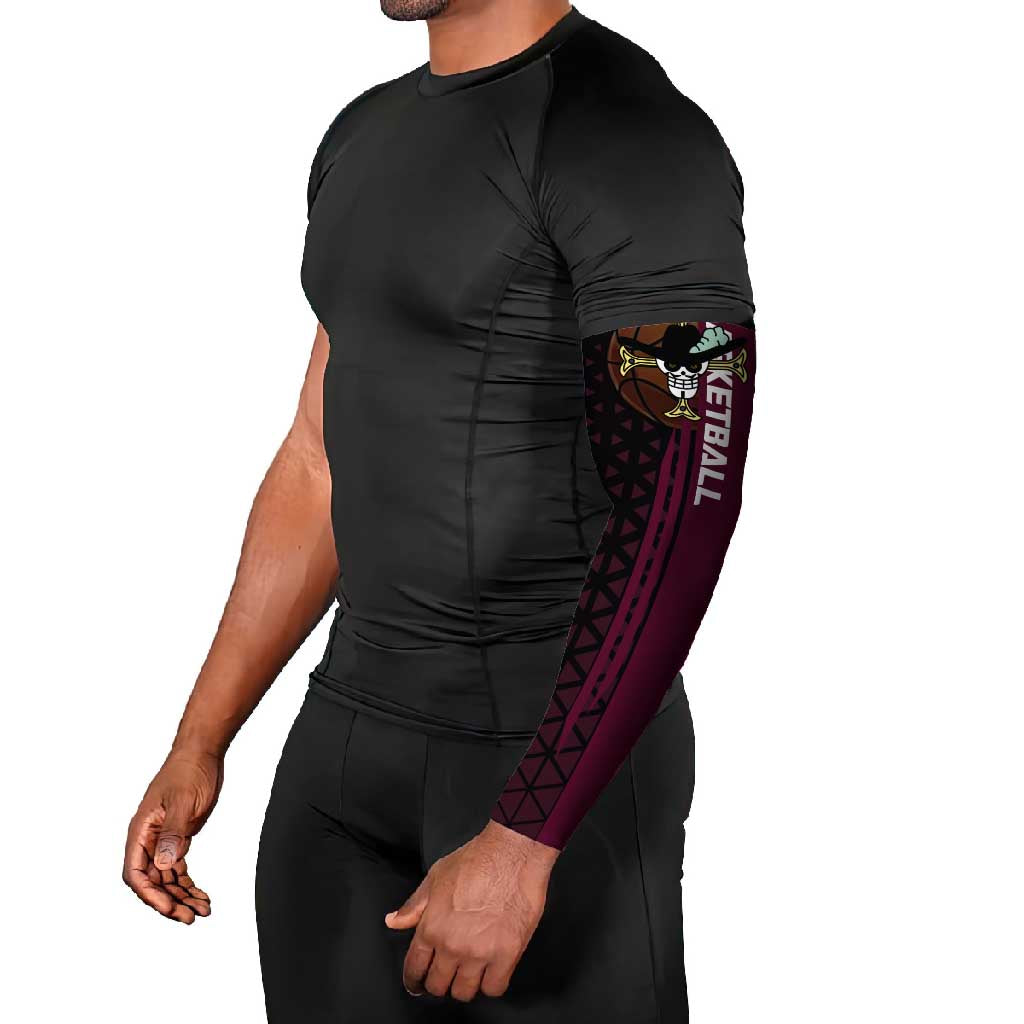 Mihawk One Piece Basketball Arm Sleeves Aggressive Pose - The Mazicc