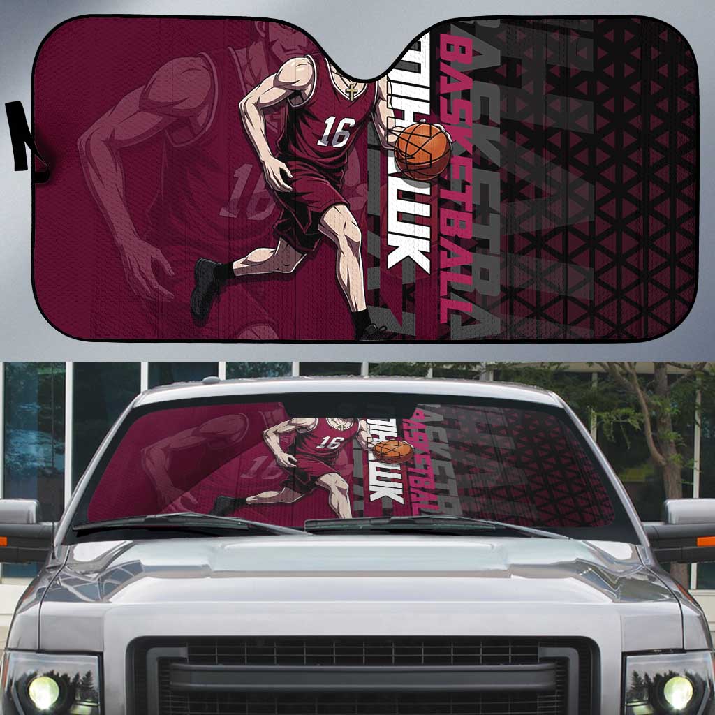 Mihawk One Piece Basketball Auto Sun Shade Aggressive Pose - The Mazicc