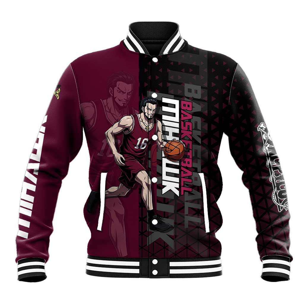 Mihawk One Piece Basketball Baseball Jacket Aggressive Pose - The Mazicc