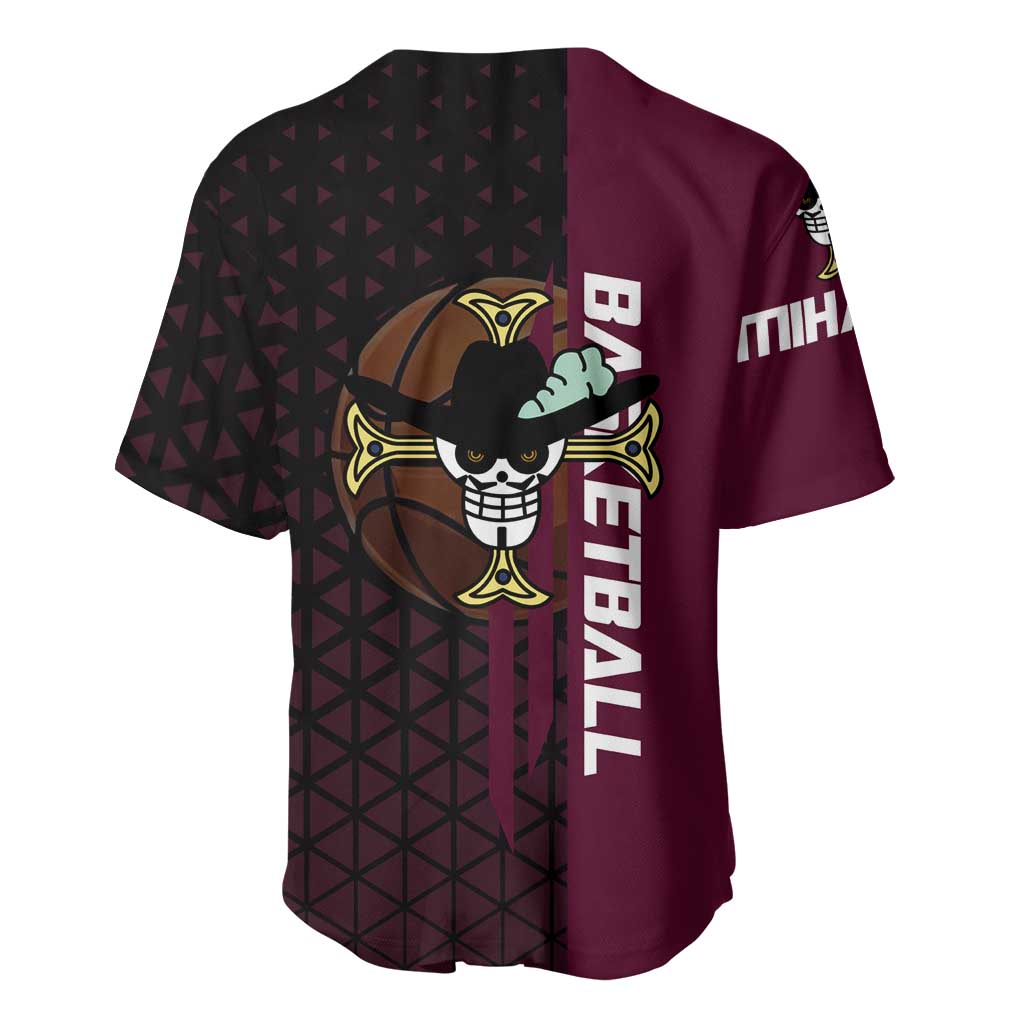 Mihawk One Piece Basketball Baseball Jersey Aggressive Pose - The Mazicc