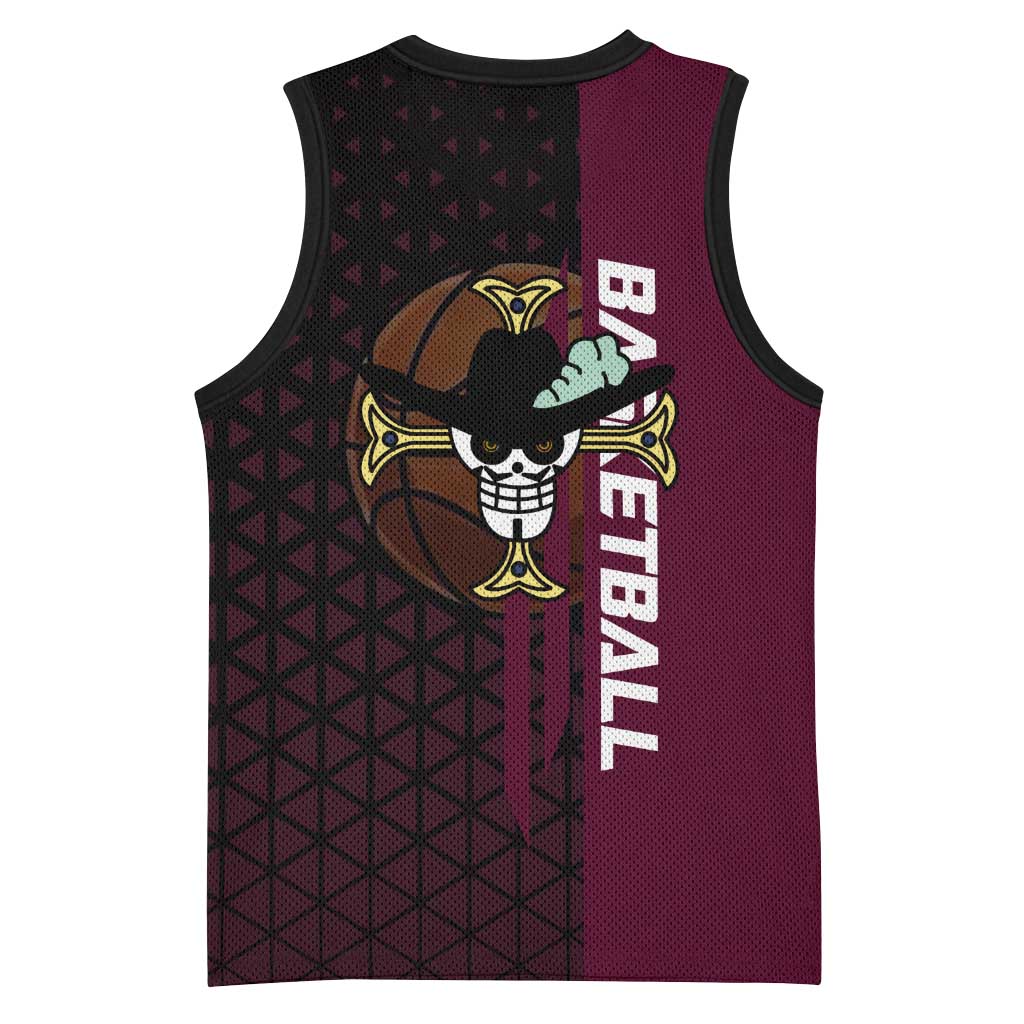 Mihawk One Piece Basketball Basketball Jersey Aggressive Pose - The Mazicc