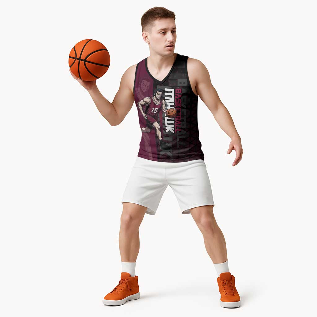 Mihawk One Piece Basketball Basketball Jersey Aggressive Pose - The Mazicc