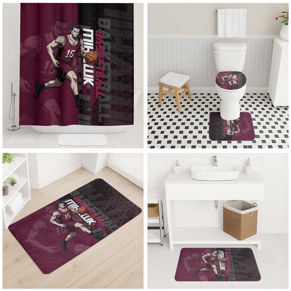 Mihawk One Piece Basketball Bathroom Set Aggressive Pose - The Mazicc
