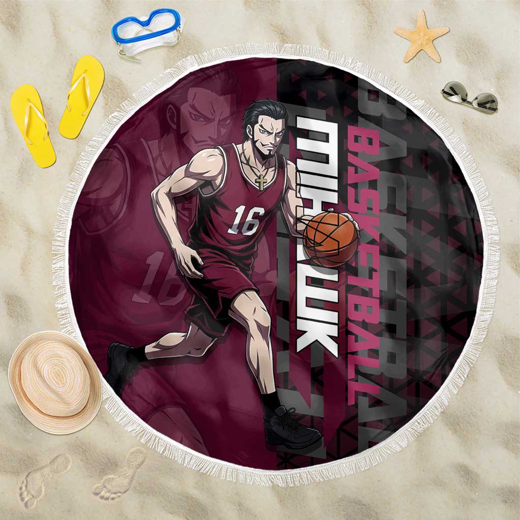 Mihawk One Piece Basketball Beach Blanket Aggressive Pose - The Mazicc