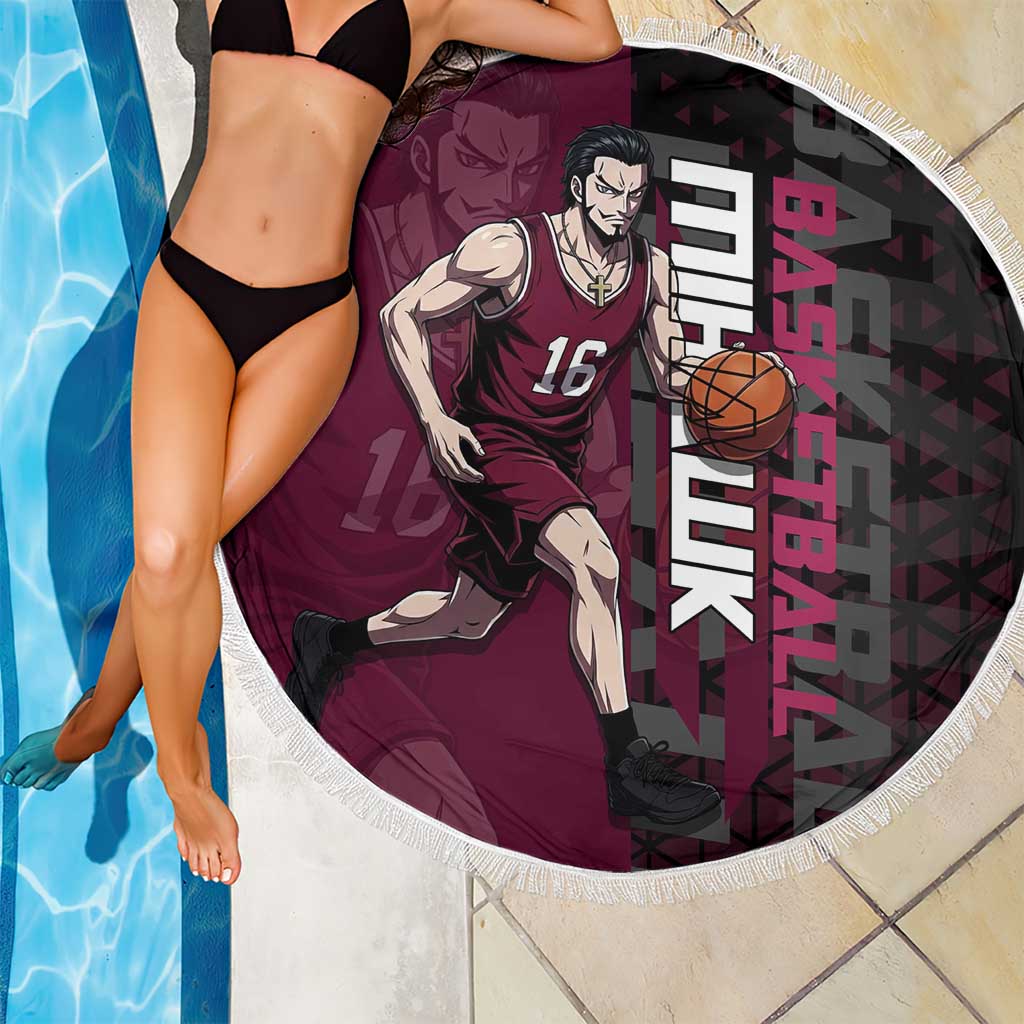 Mihawk One Piece Basketball Beach Blanket Aggressive Pose - The Mazicc