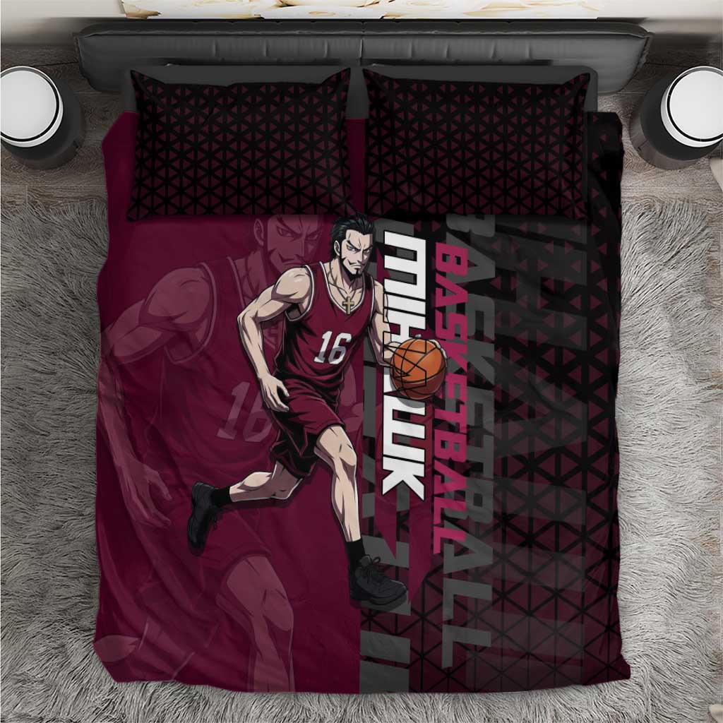 Mihawk One Piece Basketball Bedding Set Aggressive Pose - The Mazicc