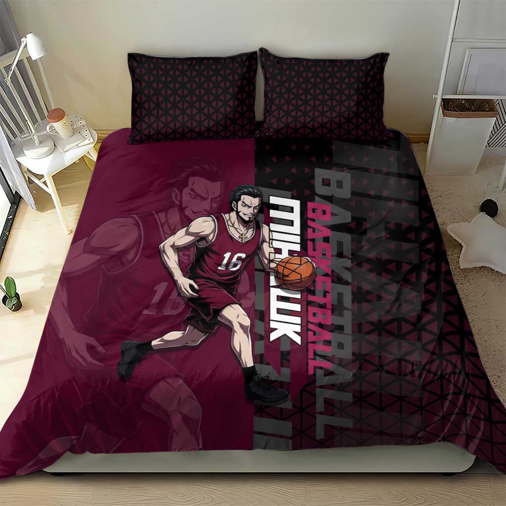 Mihawk One Piece Basketball Bedding Set Aggressive Pose - The Mazicc