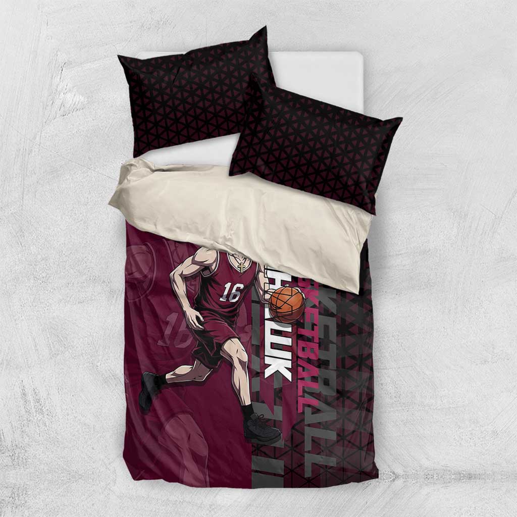 Mihawk One Piece Basketball Bedding Set Aggressive Pose - The Mazicc