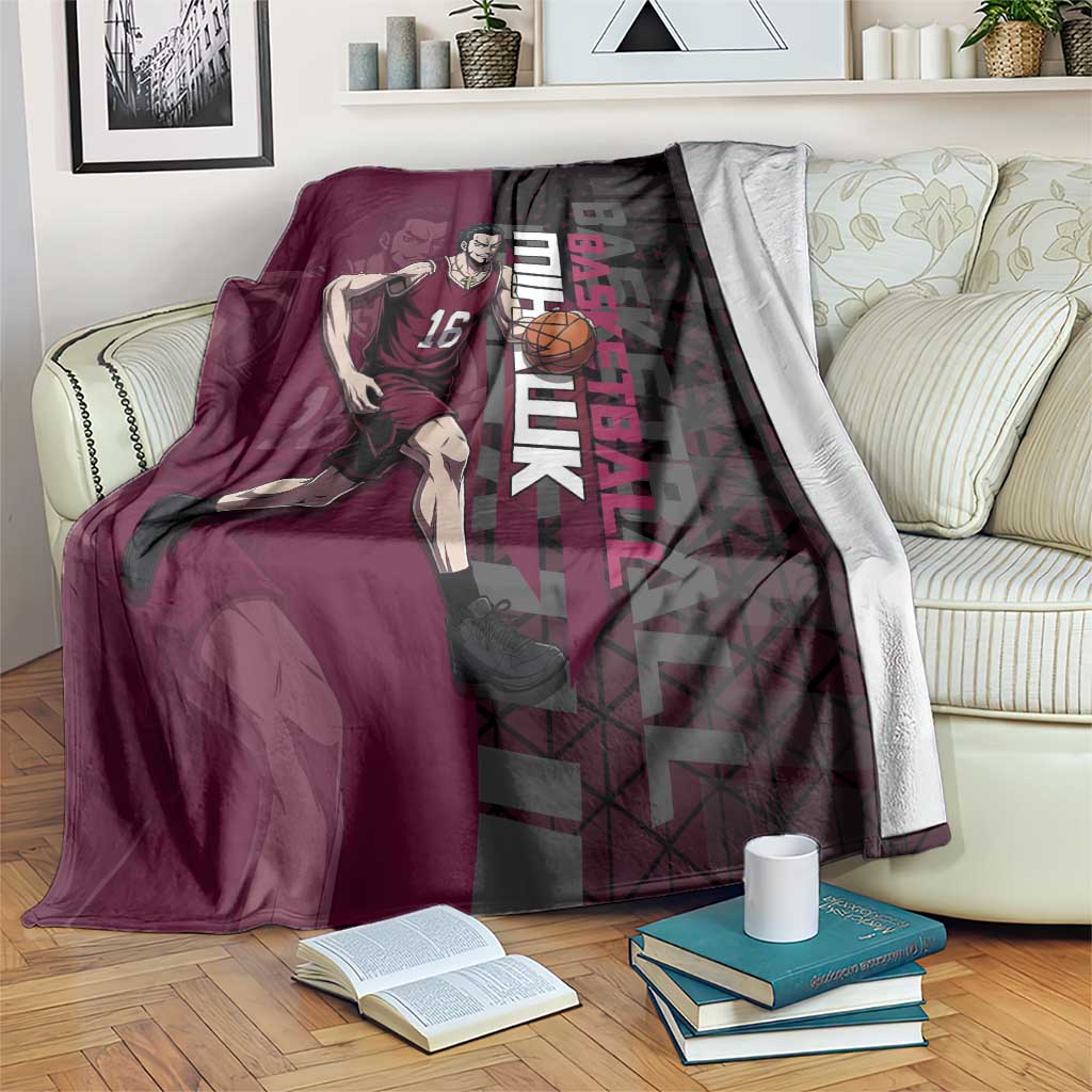 Mihawk One Piece Basketball Blanket Aggressive Pose - The Mazicc